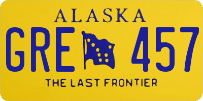 AK license plate GRE457