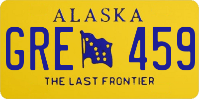 AK license plate GRE459