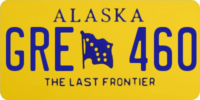 AK license plate GRE460