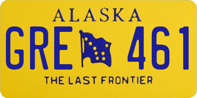 AK license plate GRE461