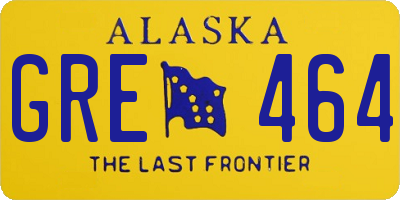 AK license plate GRE464
