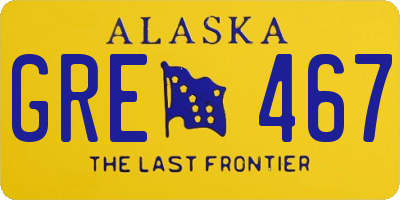 AK license plate GRE467