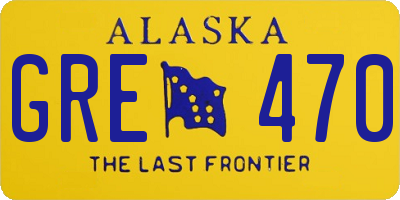 AK license plate GRE470