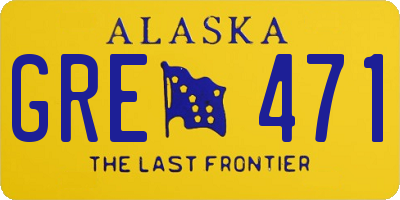 AK license plate GRE471