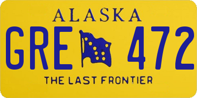 AK license plate GRE472