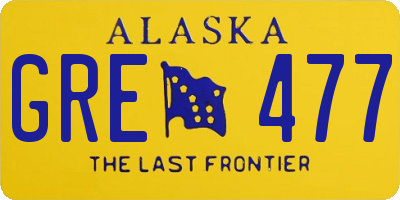 AK license plate GRE477