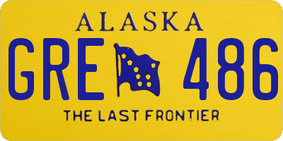 AK license plate GRE486