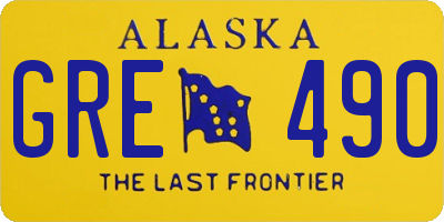 AK license plate GRE490