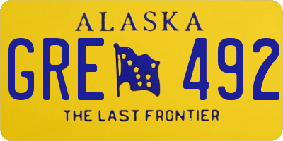 AK license plate GRE492