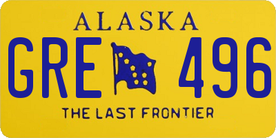 AK license plate GRE496