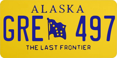 AK license plate GRE497