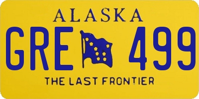 AK license plate GRE499