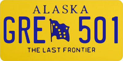 AK license plate GRE501