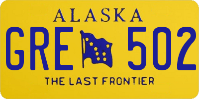 AK license plate GRE502