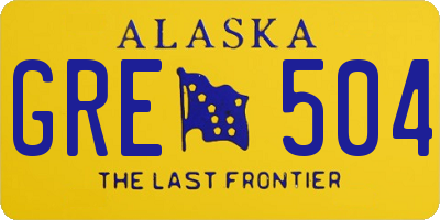 AK license plate GRE504