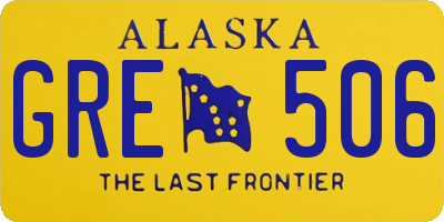 AK license plate GRE506