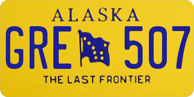 AK license plate GRE507