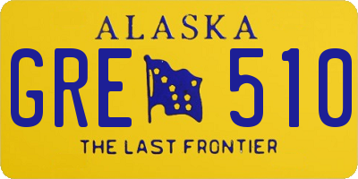 AK license plate GRE510