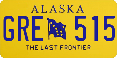AK license plate GRE515