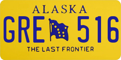 AK license plate GRE516