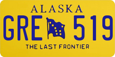 AK license plate GRE519