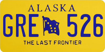 AK license plate GRE526