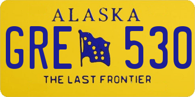 AK license plate GRE530