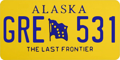 AK license plate GRE531