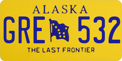 AK license plate GRE532