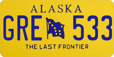 AK license plate GRE533