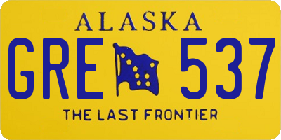 AK license plate GRE537