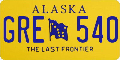 AK license plate GRE540