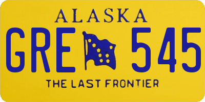 AK license plate GRE545