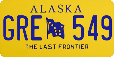 AK license plate GRE549