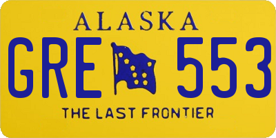 AK license plate GRE553