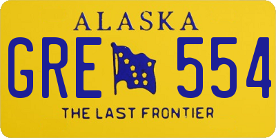AK license plate GRE554