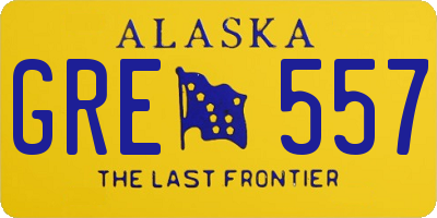 AK license plate GRE557