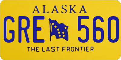 AK license plate GRE560