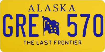 AK license plate GRE570