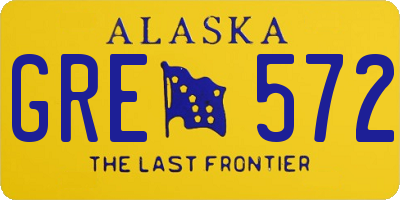 AK license plate GRE572