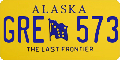 AK license plate GRE573