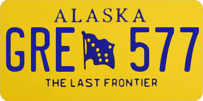 AK license plate GRE577