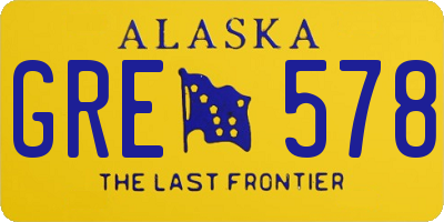 AK license plate GRE578