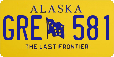 AK license plate GRE581