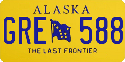 AK license plate GRE588