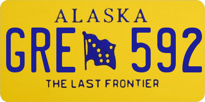 AK license plate GRE592