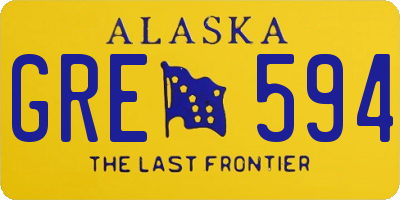 AK license plate GRE594