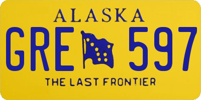 AK license plate GRE597