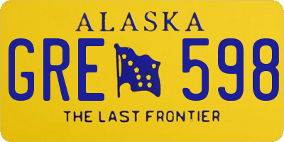 AK license plate GRE598