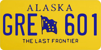 AK license plate GRE601